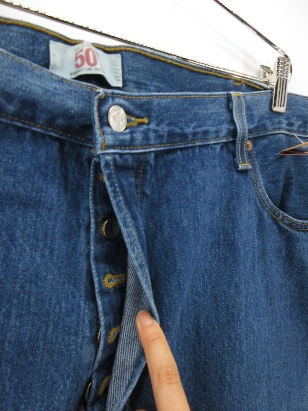Levis 501 Jeans 44X34 Original Fit Straight Leg Button Fly Denim NEW